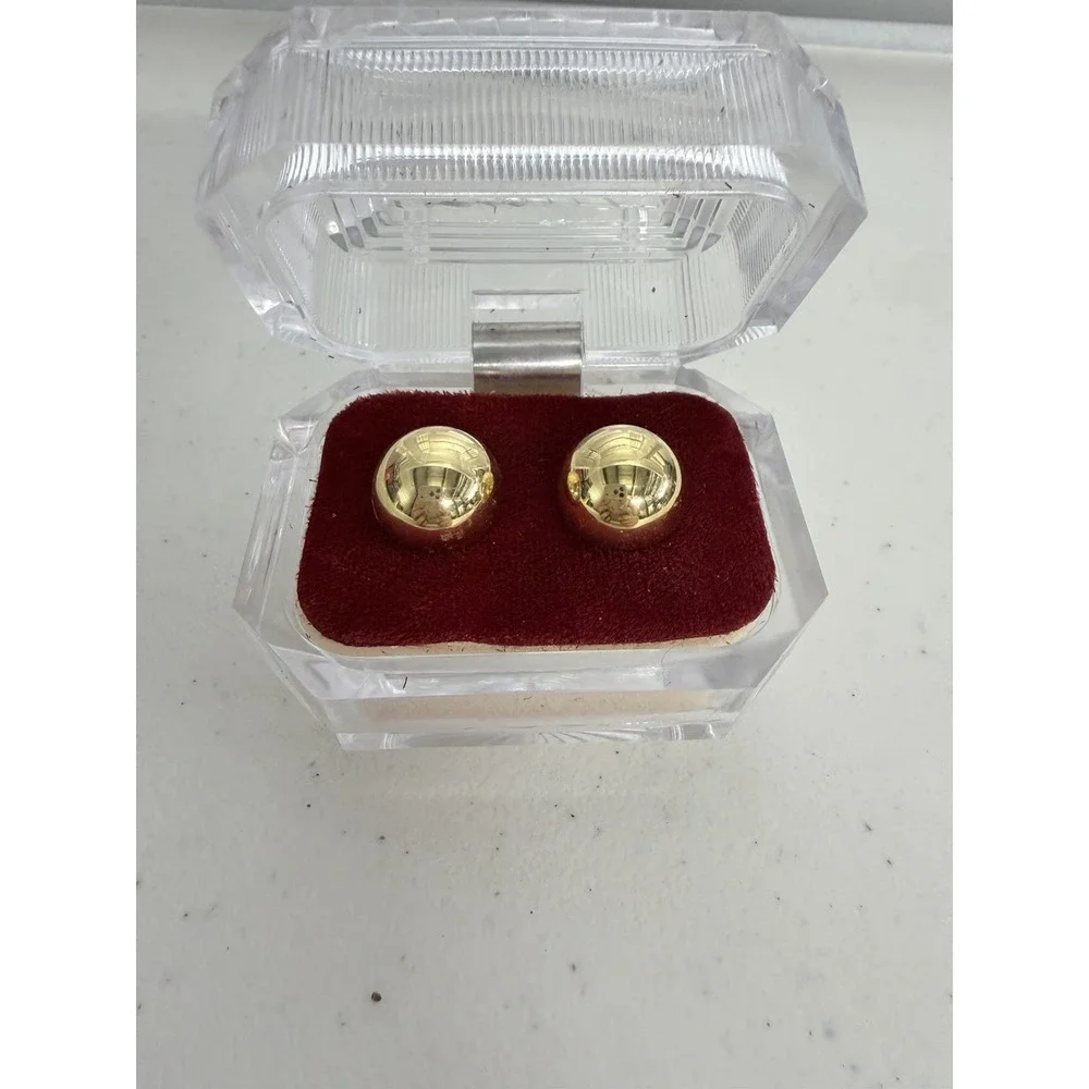 Vintage Solid Gold-Tone Magnetic Health Spheres with Velvet & Lucite Gift Box